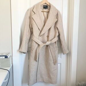 Wool Double-Breasted Belted Coat